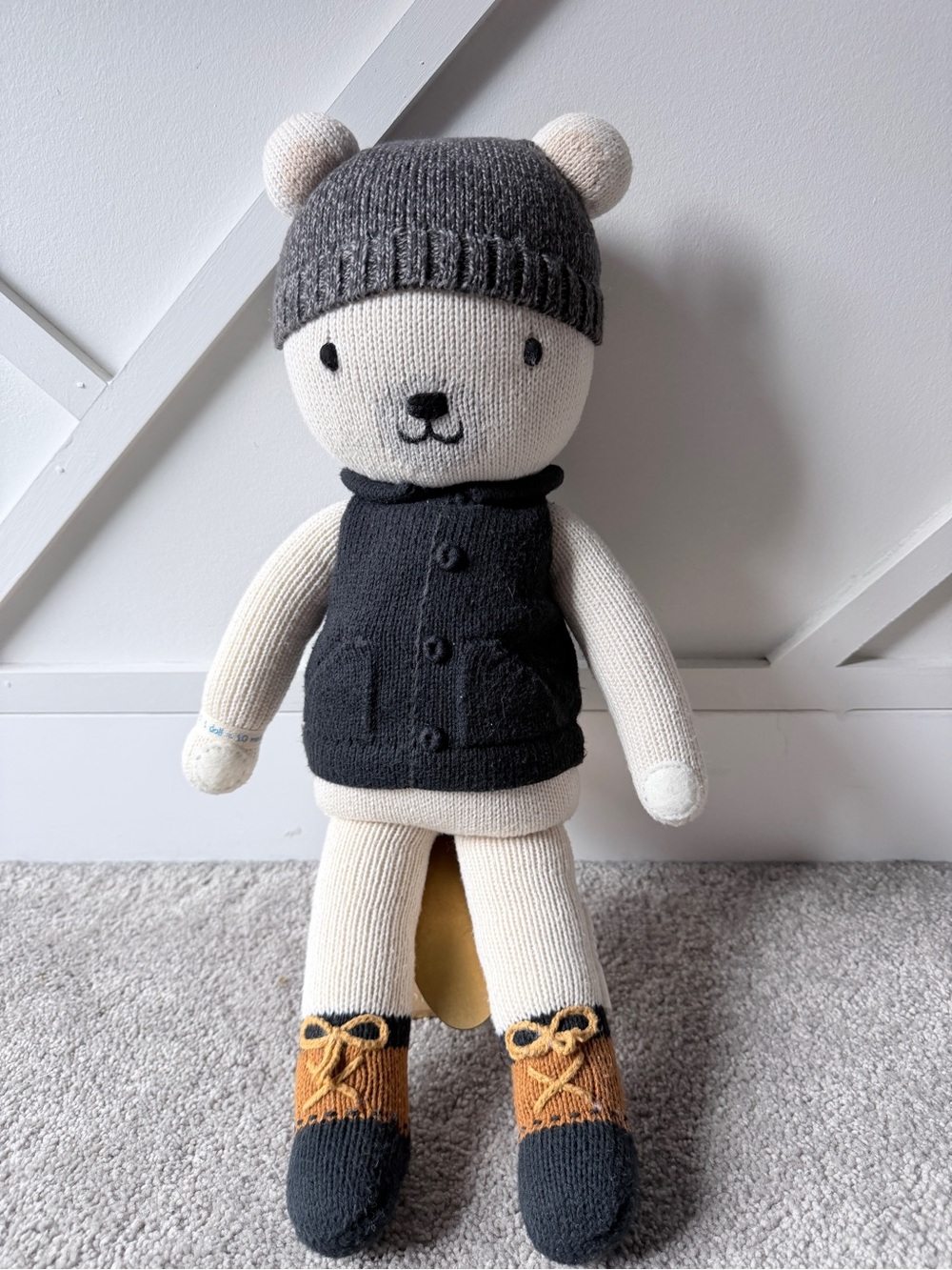 Cuddle + Kind Hudson the Polar Bear Knit Doll Fair Trade Handmade Plush Toy